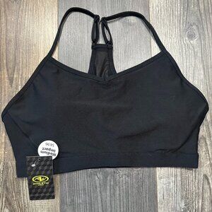 Athletic Works Sports Bra Womens Large 12-14 Black Wireless Padded Pull Over